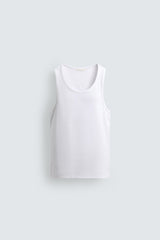 PLAYERA TANK RIB KNIT 220 GSM Extra White