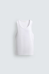 PLAYERA TANK RIB KNIT 220 GSM Extra White