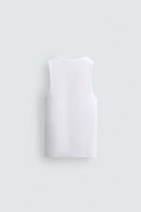 PLAYERA TANK RIB KNIT 220 GSM Extra White