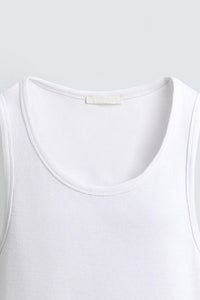 PLAYERA TANK RIB KNIT 220 GSM Extra White