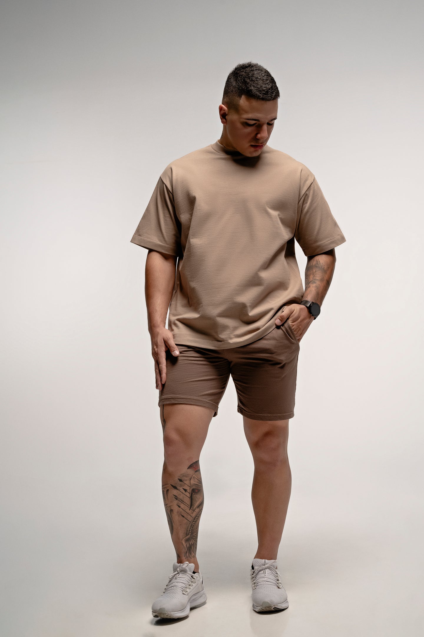 PLAYERA OVERSIZE CAKI 290 GSM
