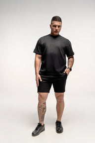 PLAYERA SEMI OVERSIZE DEGRADADO NEGRO 250 GSM