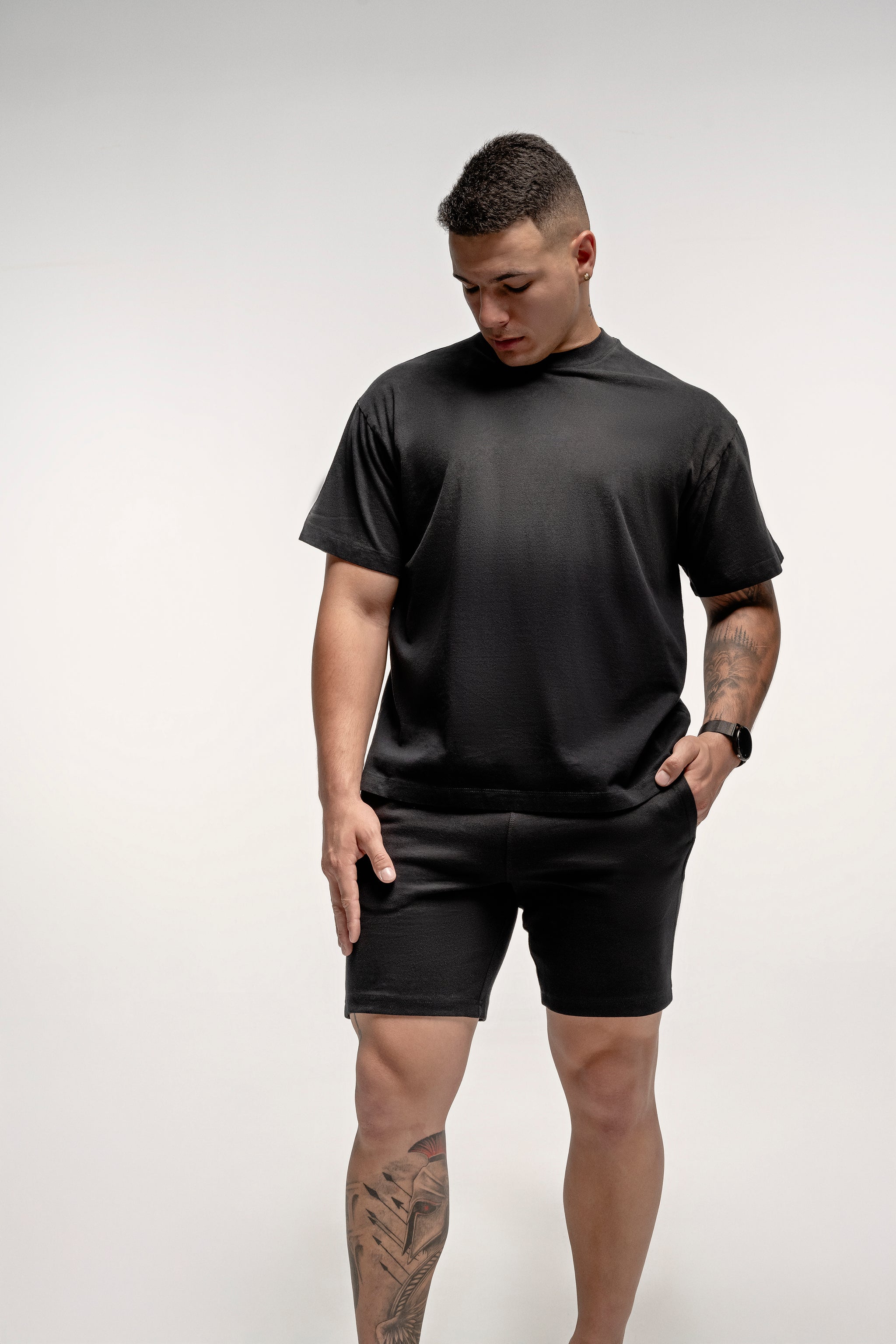 PLAYERA SEMI OVERSIZE DEGRADADO NEGRO 250 GSM
