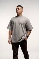 PLAYERA OVERSIZE GRIS SUAVE 290 GSM