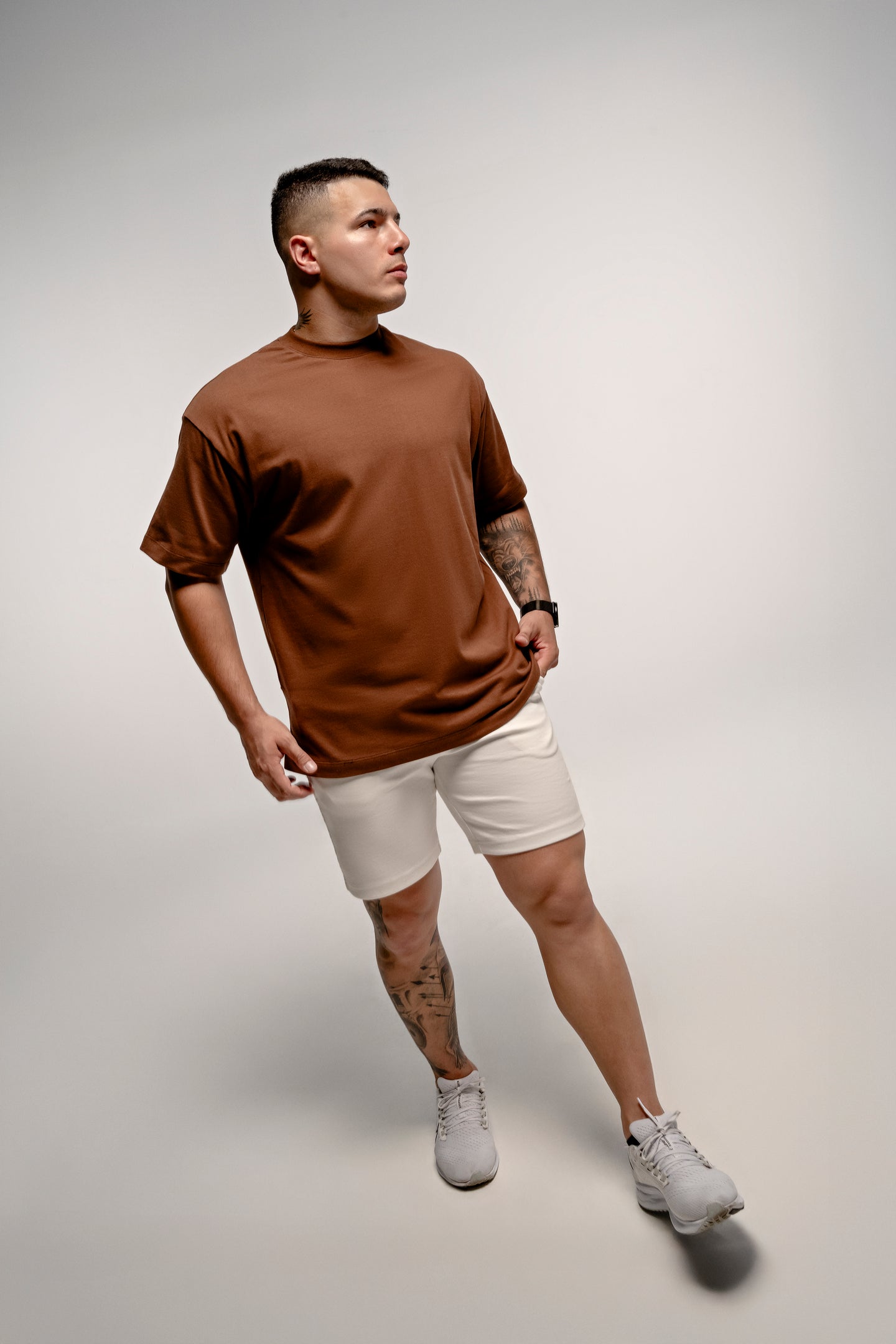 PLAYERA OVERSIZE MARRÓN SUPIMA 270 GSM