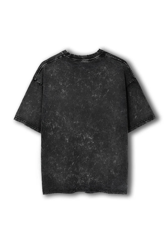 SEMI OVERSIZE ACID WASH BLACK 240 GSM