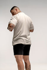 PLAYERA COTTON/SPANDEX OVERSIZE MARFIL 220 GSM