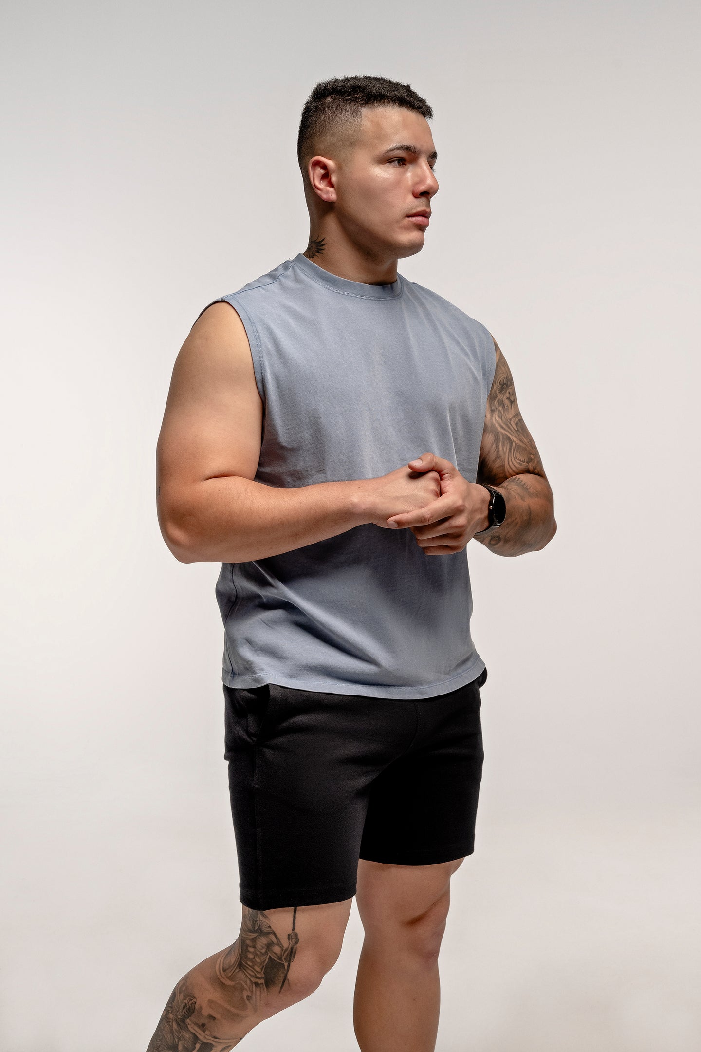 PLAYERA TANK OVERSIZE PIGMENTO AZUL 230 GSM