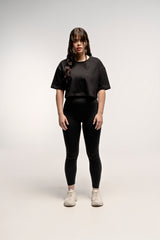 PLAYERA CROP NEGRO 250 GSM/ WOMAN