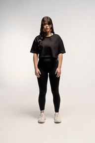 PLAYERA CROP NEGRO 250 GSM/ WOMAN