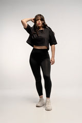 PLAYERA CROP NEGRO 250 GSM/ WOMAN